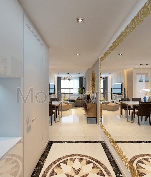 Đá nhân tạo ốp sàn căn hộ Lexington